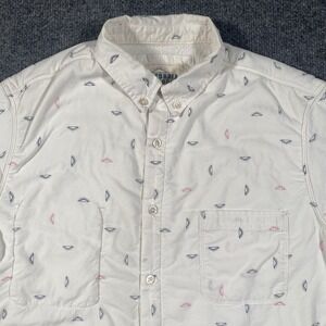 California Cowboy Terry Towel Cloth Lined High Water Button Shirt Mens Medium